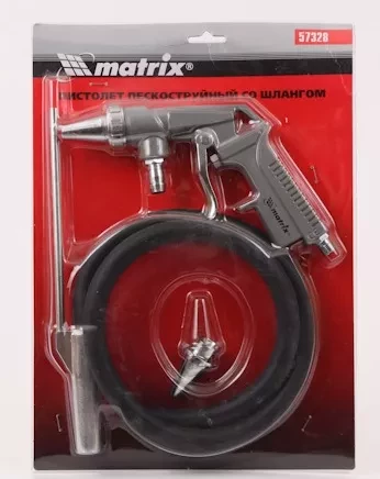 Пистолет пескоструйный со шлангом, пневматический  MATRIX 57328 купить в Надыме