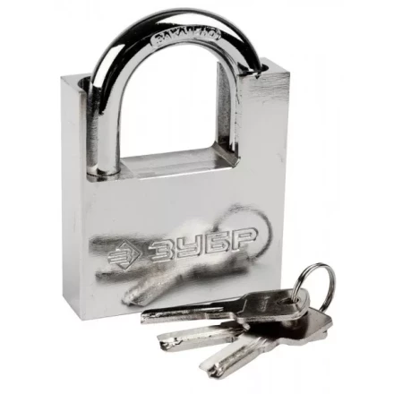 Замок ЗУБР "ЭКСПЕРТ" навесной, стальной корпус, закаленная дужка, с дополнительной защитой, 70мм 37223-70 купить в Надыме