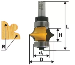 Фреза кром фигурная ф254х13мм R32мм хв 8мм 10690