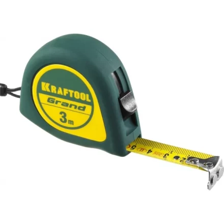 Рулетка KRAFTOOL GRAND, обрезиненный пластиковый корпус, 3м/16мм 34022-03-16 купить в Надыме
