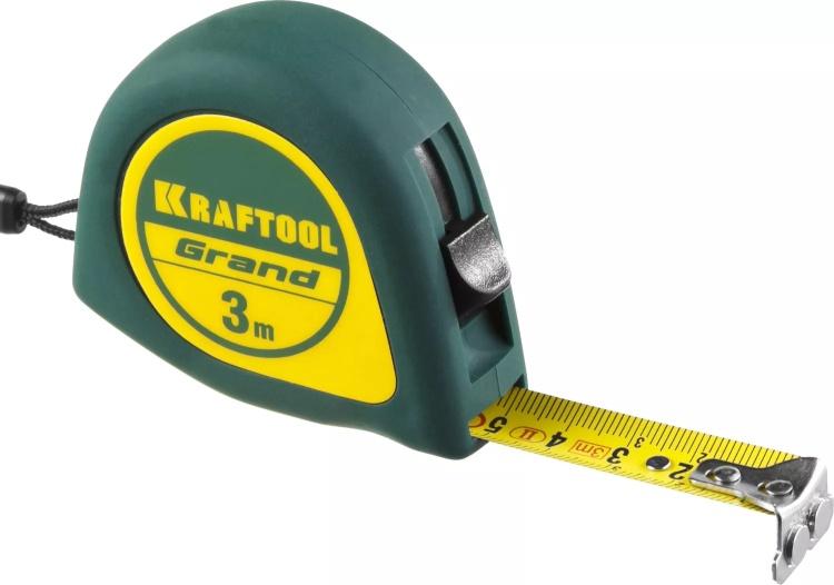 Рулетка KRAFTOOL GRAND, обрезиненный пластиковый корпус, 3м/16мм 34022-03-16 купить в Надыме