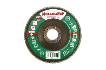 Круг Лепестковый Торцевой (КЛТ) HAMMER КЛТ 1 Ф125х22 Р100 213-004 купить в Надыме