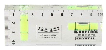 Уровень KRAFTOOL &quot;PRO&quot; &quot;CRYSTAL&quot; 2 ампулы, 40х100мм 1-34865-040 купить в Надыме