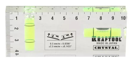 Уровень KRAFTOOL "PRO" "CRYSTAL" 2 ампулы, 40х100мм 1-34865-040 купить в Надыме