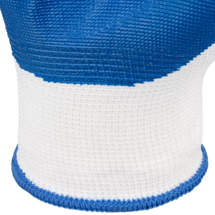 Перчатки полиэфирные с синим нитрильным покрытием, размер 9, 13 класс вязки// Сибртех 678625 купить в Надыме