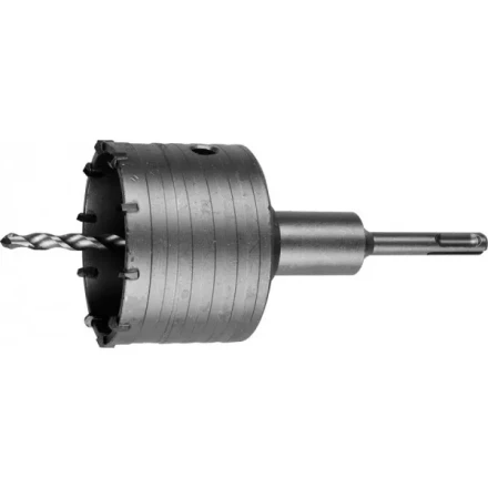 Коронка ЗУБР буровая, коническая посадка центрирующего сверла, SDS-Plus хвостовик, в сборе, 83мм 2918-83_z01 купить в Надыме