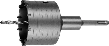 Коронка ЗУБР буровая, коническая посадка центрирующего сверла, SDS-Plus хвостовик, в сборе, 83мм 2918-83_z01 купить в Надыме