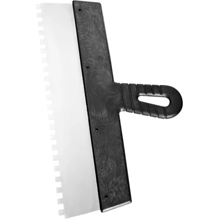 Шпатель из нержавеющей стали 350 мм зуб 10х10 мм пластмассовая ручка СИБРТЕХ 85507 купить в Надыме