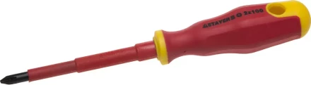 Отвертка STAYER "PROFI" "ELECTRO" диэлектрическая до 1000В, двухкомп рукоятка, PH № 2 х 100мм 25142-2-10 купить в Надыме