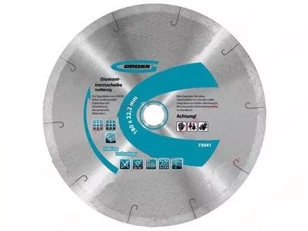 Диск алмазный 115 х 22,2 мм сплошной c лазерной перфорацией мокрое резание GROSS 73036 купить в Надыме