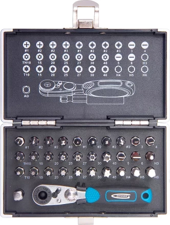 Набор бит,1/4", магнитный адаптер, сталь S2 пластиковый кейс, 33 предм GROSS 11365 купить в Надыме