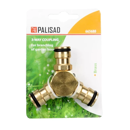 Тройник для разветвления или соединения, штуцерный, латунный Palisad 665688 купить в Надыме