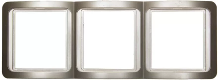 Панель СВЕТОЗАР "ГАММА" накладная, вертикальная, цвет золотой металлик, 3 гнезда SV-54149-GM купить в Надыме