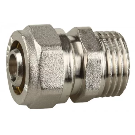 Соединитель ЗУБР с наружной резьбой, цанга-штуцер,1/2&quot;х16х2,0 мм, никель 51401-16-1/2 купить в Надыме