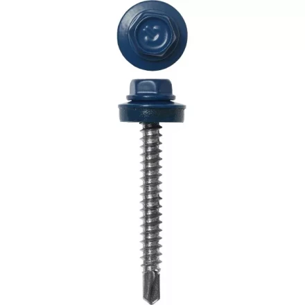 Саморезы ЗУБР окраш., RAL 5005 синий насыщен., для крепл. кров. матер. к дерев. обреш., 4.8x80мм, 140шт 4-300315-48-080-5005 купить в Надыме