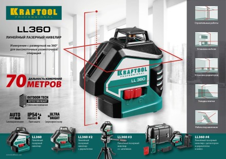 Нивелиры лазерные LL-360, 360 град, 20/70м, IP54 34645 купить в Надыме