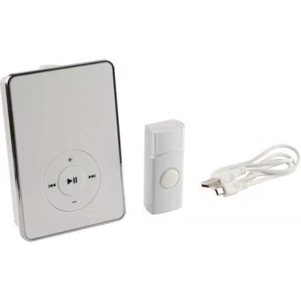 Звонок СВЕТОЗАР "ЛЮБИМАЯ МЕЛОДИЯ" электрический беспроводной 200м, 16 полиф. мелодий, запись мелодий, MP3 плеер, кнопка IP44, CR2032, 3AA 58075 купить в Надыме