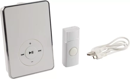 Звонок СВЕТОЗАР "ЛЮБИМАЯ МЕЛОДИЯ" электрический беспроводной 200м, 16 полиф. мелодий, запись мелодий, MP3 плеер, кнопка IP44, CR2032, 3AA 58075 купить в Надыме