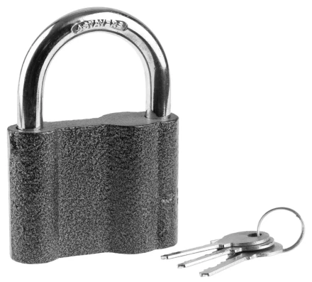 Замок STAYER "MASTER" навесной, металлический корпус, с закаленной дужкой, в коробке, 80мм 37145-80 купить в Надыме