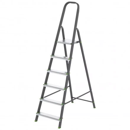 Стремянка 6 ступеней стальной Профиль алюминиевые ступени Россия Сибртех 97956 купить в Надыме