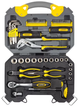 Набор инструментов STAYER "PROFI" универсальный, высококачественная CRV сталь, хромированное покрытие, 56 предметов 27710-H56 купить в Надыме