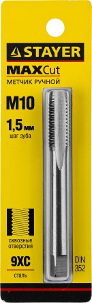 Метчик STAYER &quot;MASTER&quot; одинарный, для сквозных отверстий, сталь 9ХС, М10х1,5 28020-10-1.5 купить в Надыме