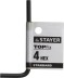 Ключ имбусовый STAYER &quot;STANDARD&quot;, сталь, черный, 4мм 27405-4 купить в Надыме