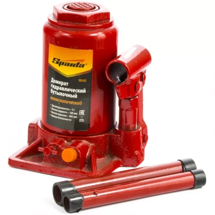 Домкрат гидравлический бутылочный телескопический 3 т h подъема 160–405мм SPARTA 50342 купить в Надыме
