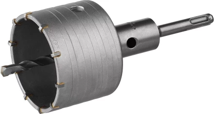 Коронка ЗУБР буровая, коническая посадка центрирующего сверла, SDS-Plus хвостовик, в сборе, 80мм 2918-80_z01 купить в Надыме