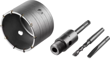 Коронка ЗУБР буровая, коническая посадка центрирующего сверла, SDS-Plus хвостовик, в сборе, 80мм 2918-80_z01 купить в Надыме