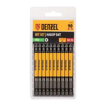 Бита PZ2х90, сталь S2, цилиндр., 10 шт. Е 6,3 Denzel 11645 купить в Надыме