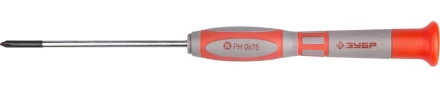 Отвертка ЗУБР "МАСТЕР" для точных работ, Cr-V, PH №0х75мм 25632-0-075 купить в Надыме