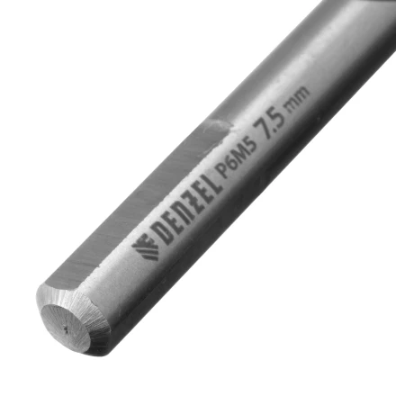 Сверло спиральное по металлу Denzel 7,5 x 109 мм, Р6М5, Golden Tip, 718238 купить в Надыме