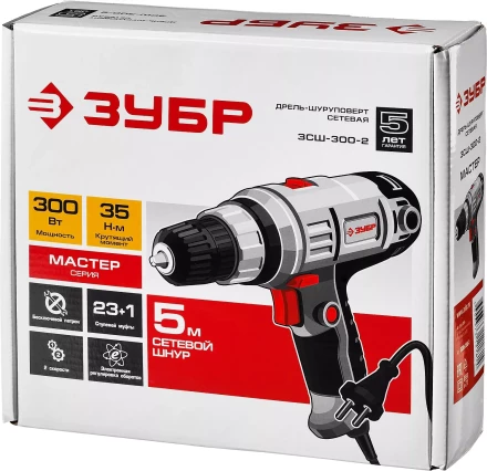 Дрель-шуруповерт сетевая ЗСШ-300-2 серия МАСТЕР купить в Надыме