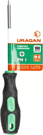 Отвертка URAGAN c двухкомпонентной рукояткой, PH1 x 100мм 25076-1-10_z01 купить в Надыме