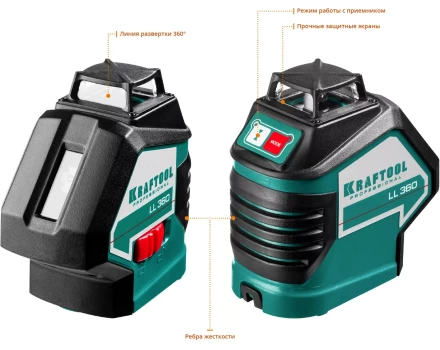 Нивелиры лазерные LL-360, 360 град, 20/70м, IP54 34645-2 купить в Надыме