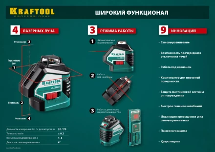 Нивелиры лазерные LL-360, 360 град, 20/70м, IP54 34645-2 купить в Надыме