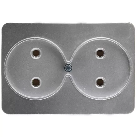 Розетка СВЕТОЗАР "ГАММА" без заземления, двойная, без вставки и рамки, цвет светло-серый металлик, 16А/~250В SV-54102-SM купить в Надыме