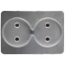 Розетка СВЕТОЗАР "ГАММА" без заземления, двойная, без вставки и рамки, цвет светло-серый металлик, 16А/~250В SV-54102-SM купить в Надыме