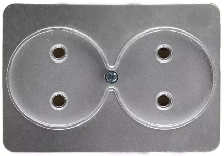 Розетка СВЕТОЗАР "ГАММА" без заземления, двойная, без вставки и рамки, цвет светло-серый металлик, 16А/~250В SV-54102-SM купить в Надыме