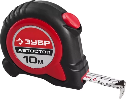 Рулетка ЗУБР "МАСТЕР", двухкомпонентный корпус, автостоп, 10м/25мм 34052-10-25 купить в Надыме