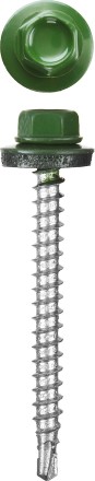 Саморезы СКМ кровельные, RAL 6002 зеленый лист, 19 x 5.5 мм, 2 500 шт, для металлических конструкций, STAYER 30300-55-019-6002 купить в Надыме