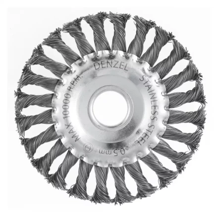 Щетка для УШМ 125 мм Плоская крученая нержавеющая проволока 0.5 мм посадка 22.2 мм Denzel 746323 купить в Надыме