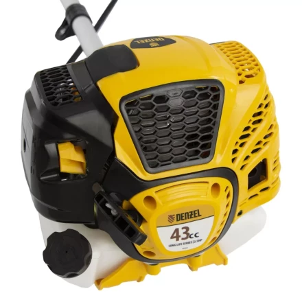 Триммер бензиновый DTL-43, 43 см3, неразъемная штанга, состоит из 2 частей Denzel 96263 купить в Надыме