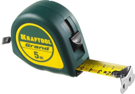 Рулетка KRAFTOOL GRAND, обрезиненный пластиковый корпус, 5м/25мм 34022-05-25 купить в Надыме