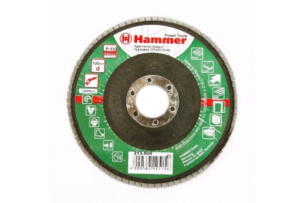 Круг Лепестковый Торцевой (КЛТ) HAMMER КЛТ 1 Ф125х22 Р150 213-006 купить в Надыме