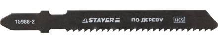 Полотна STAYER &quot;PROFI&quot;, T119B, для эл/лобзика, HCS, по дереву, фанере, ДСП, EU-хвост., шаг 2мм, 50мм, 2шт 15988-2_z01 купить в Надыме