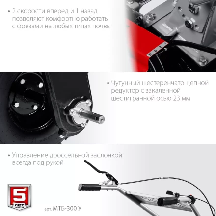 ЗУБР увеличенные колеса, 7 л.с., мотоблок (МТБ-300 У) купить в Надыме