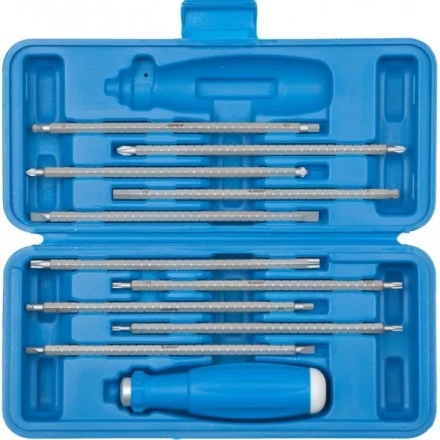 Набор ЗУБР: Отвертка с 2сторонними стержнями, пластик бокс, хромомолибденовая сталь, 11 предметов, 175мм 25427-H11 купить в Надыме