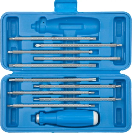 Набор ЗУБР: Отвертка с 2сторонними стержнями, пластик бокс, хромомолибденовая сталь, 11 предметов, 175мм 25427-H11 купить в Надыме